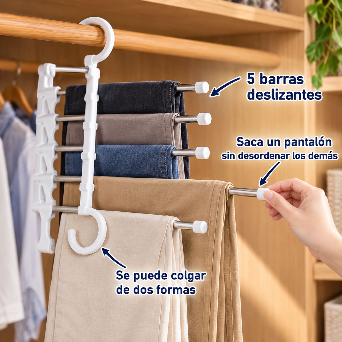 Velaris SpaceRack™ | Pack de 3 Organizadores de Pantalones