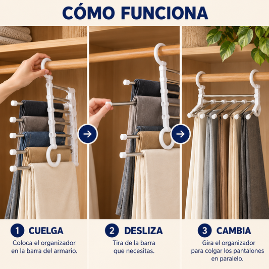 Velaris SpaceRack™ | Pack de 3 Organizadores de Pantalones